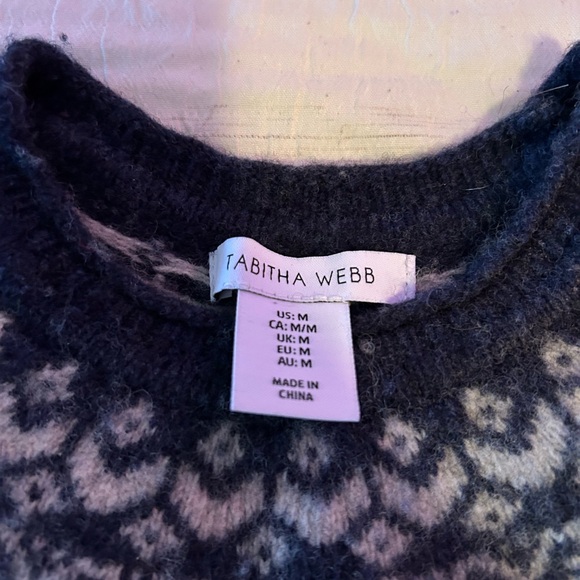 Crewneck Fair Isle Sweater - Navy - Picture 2 of 4